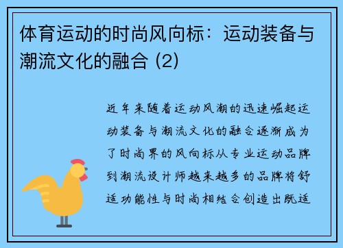 体育运动的时尚风向标：运动装备与潮流文化的融合 (2)